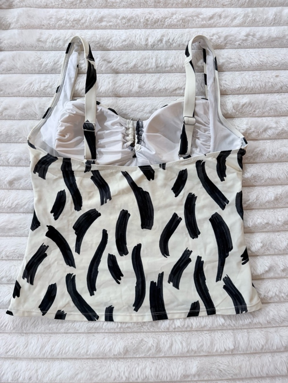 Tankini bathing suit top size large black and white - Picture 2 of 2